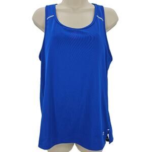 Hind Womans size L Sleeveless Racerback Performance Tank Top Blue Activewear